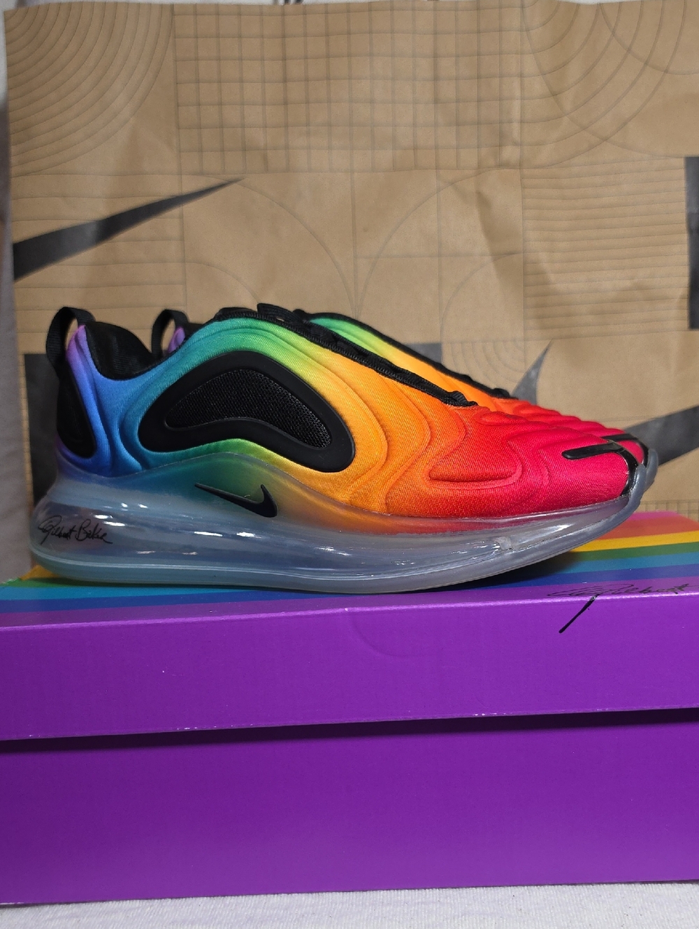 Nike Air Max 720 ‘Be True’ for Gilbert Baker Multicolor CJ5472-90 Men 6 Wmen 7.5 - Picture 3 of 15